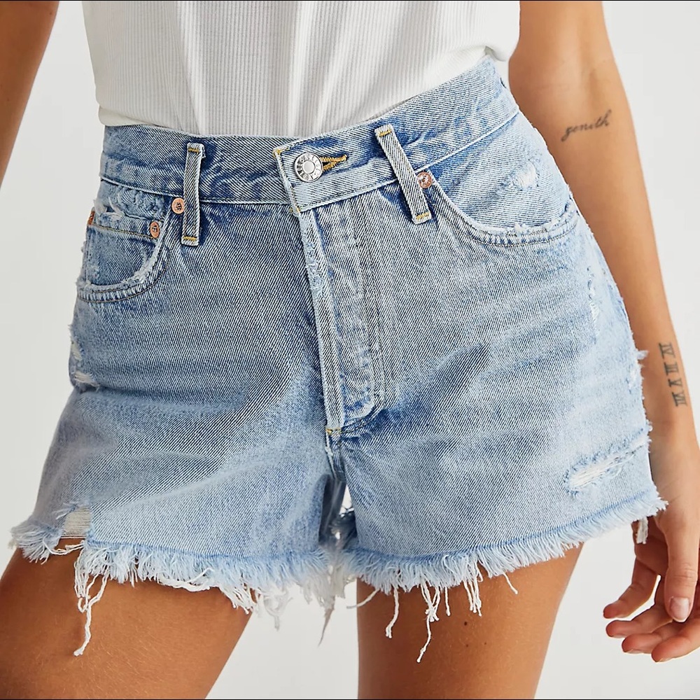 AGOLDE Vintage-Inspired Parker Jean Shorts in Swapmeet Wash, Size 24